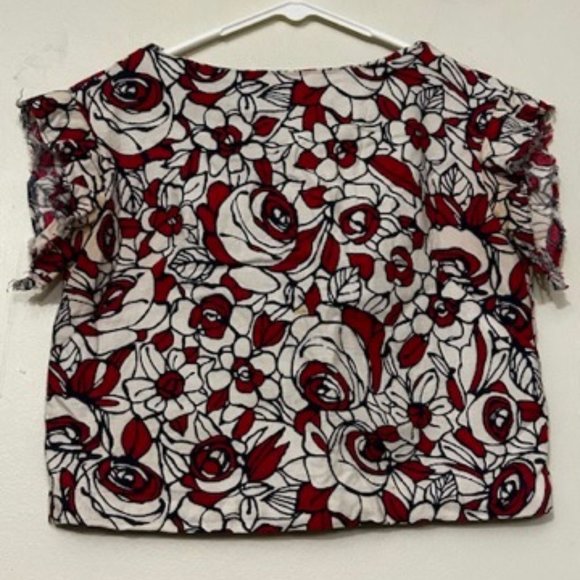 Tops - Cropped Floral Vintage Blouse (XS-S)